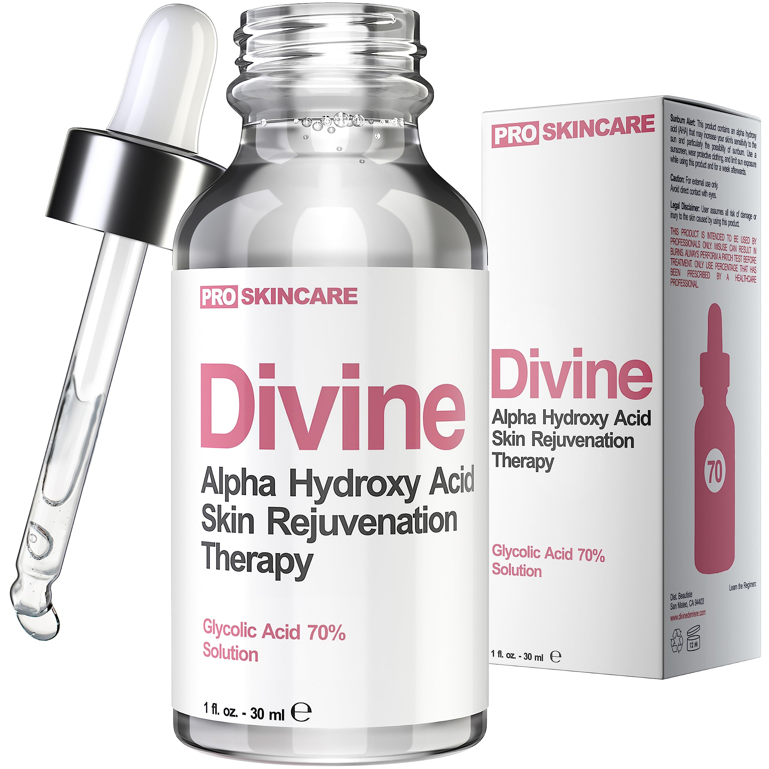 Divine Derriere Glycolic Acid Peel bottle for at-home exfoliation and brighter skin