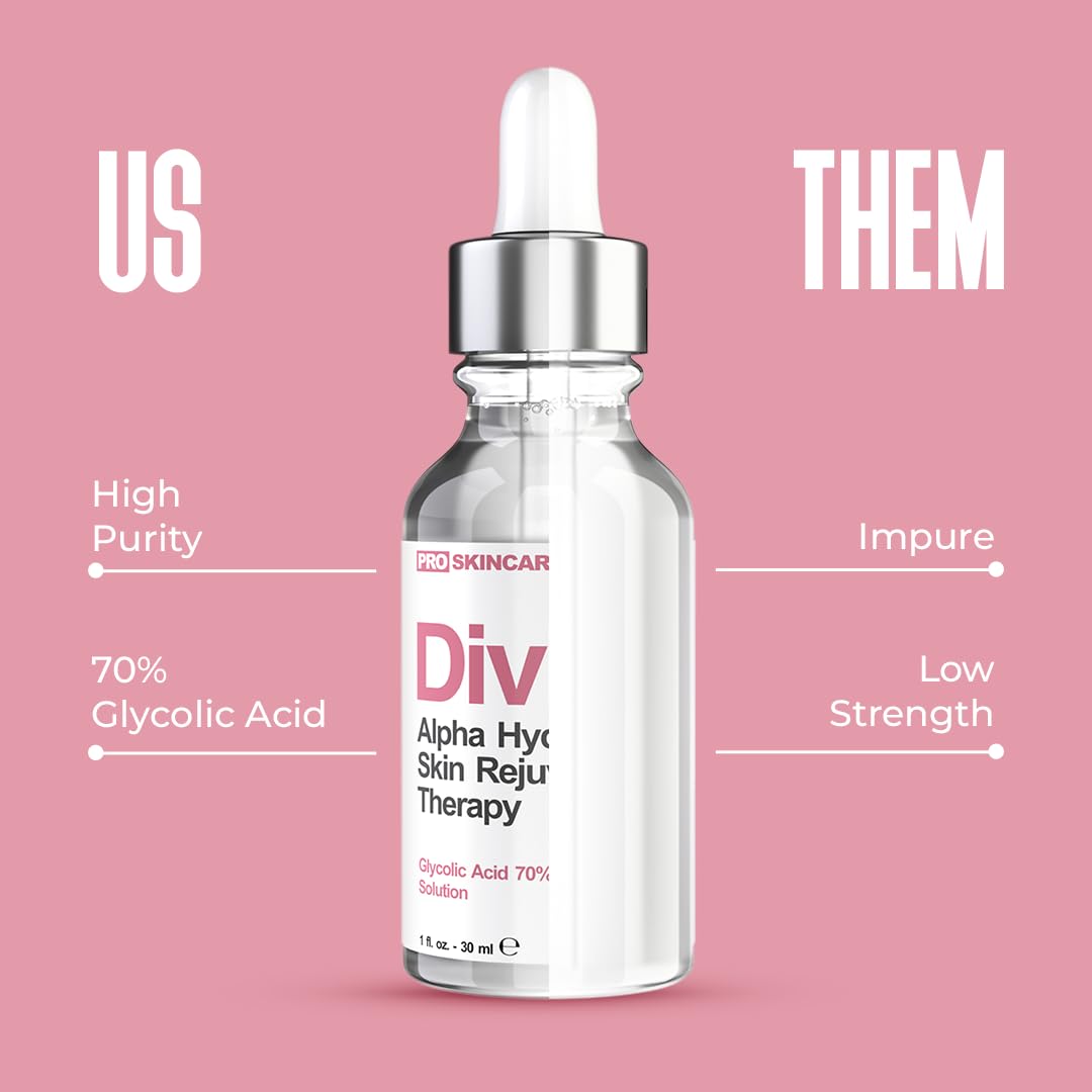 Divine Derriere 70% glycolic peel bottle close-up with label