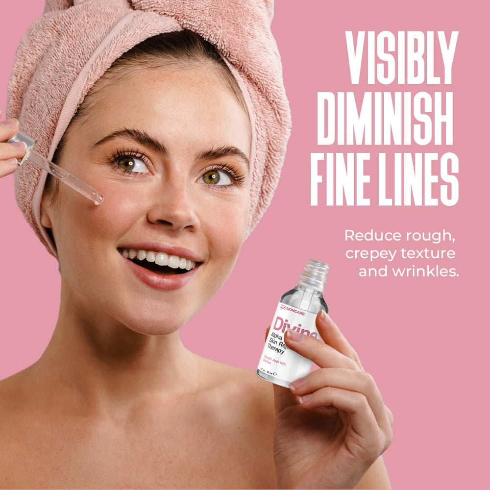 Divine Derriere Glycolic Peel texture swatch shows smooth gel for even skin tone