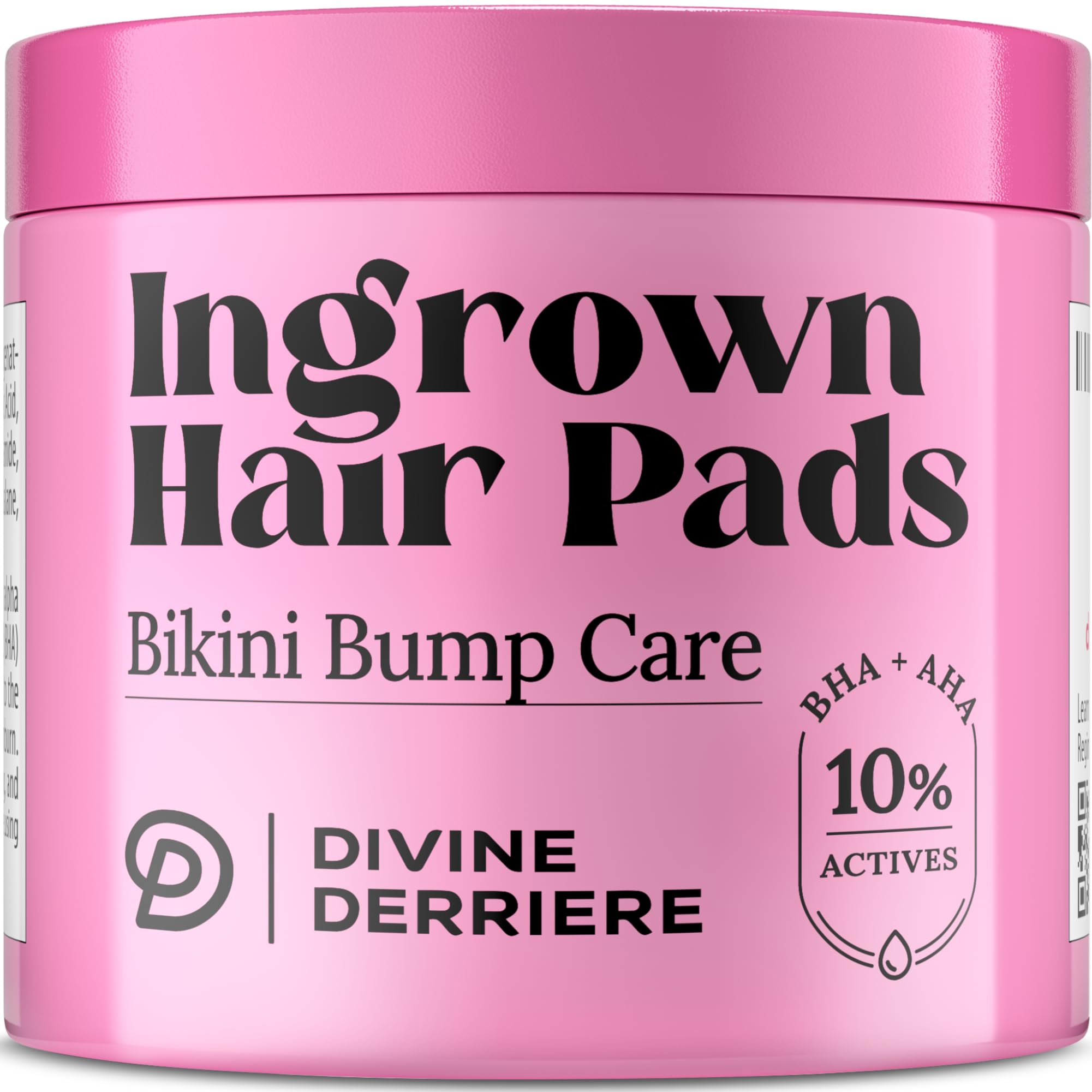 Divine Derriere Ingrown Hair Pads bottle for soothing post-shave care