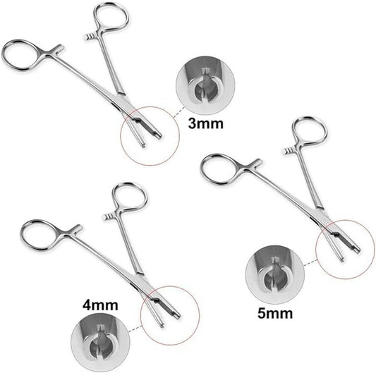 DJCIW stainless-steel piercing pliers facilitate rust-resistant ball changes for nose, septum, and lips.