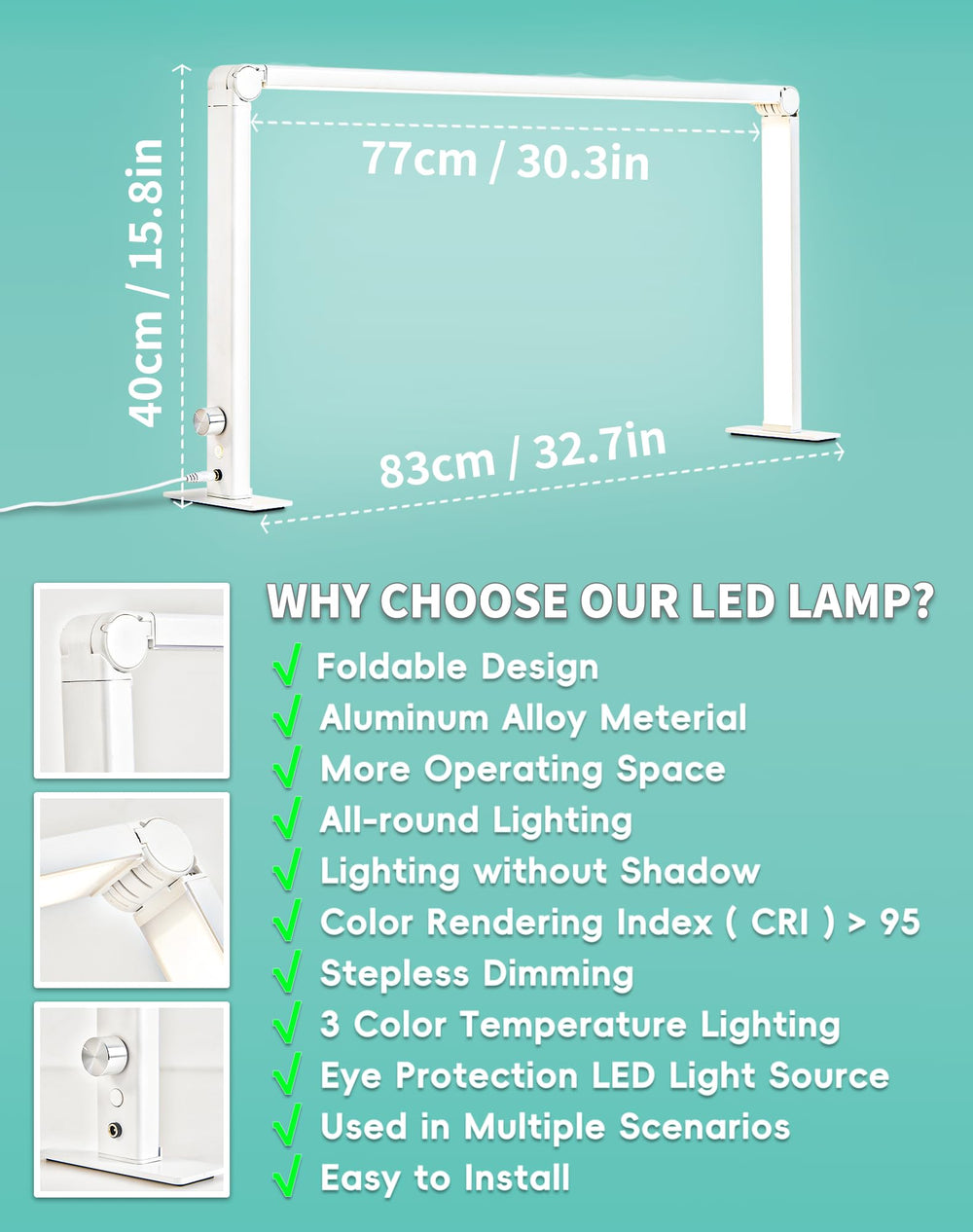 DLITISH 48W LED nail light delivers bright, even illumination for detailed tasks.
