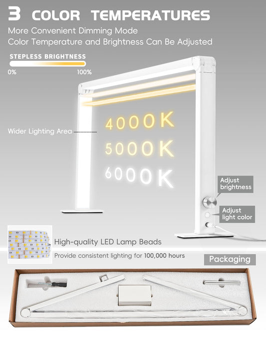 DLITISH nail desk lamp 180-degree coverage for shadow-free nail work.