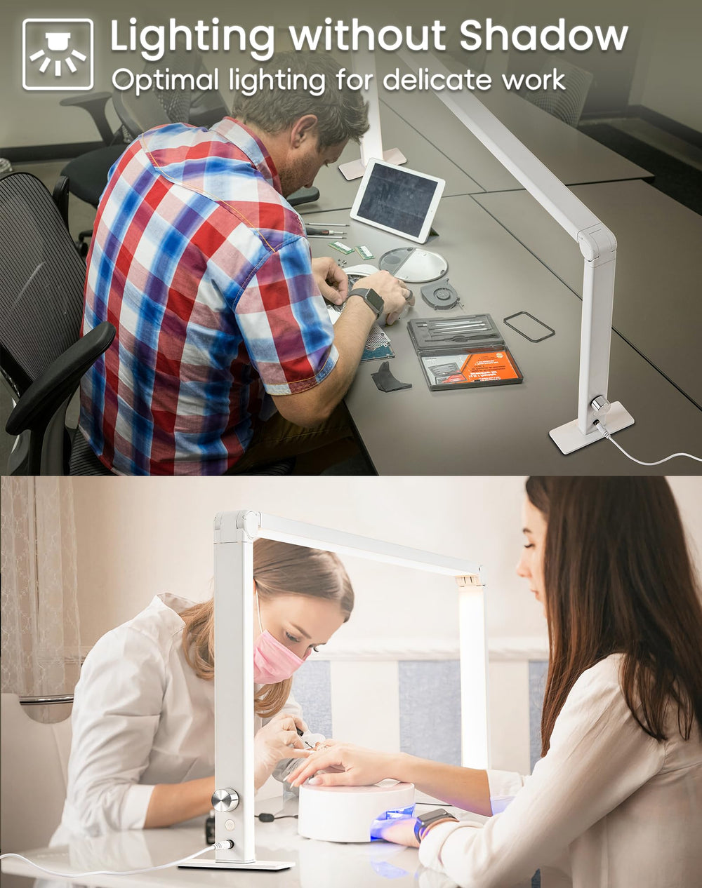 DLITISH non-slip base keeps the lamp stable on desks and tables.