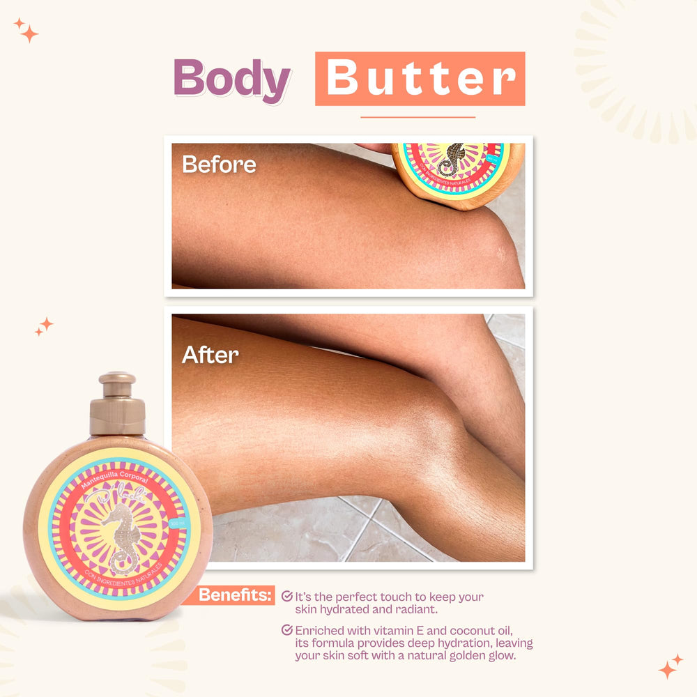D'Luchi Body Butter with vitamin E nourishes and protects for radiant skin.