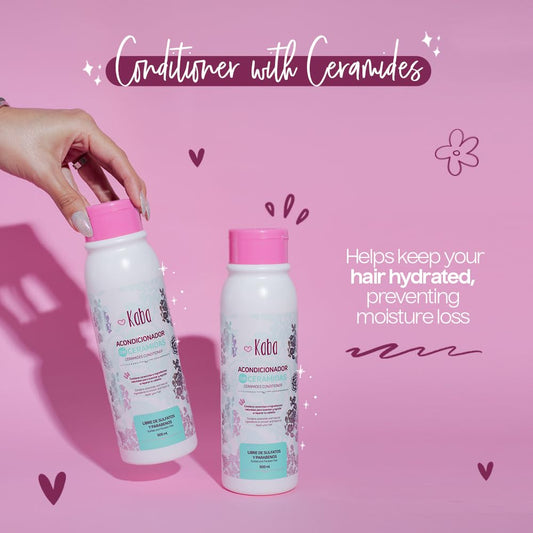 D'Luchi Kaba Ceramide conditioner bottle back highlighting sulfate-free formula.