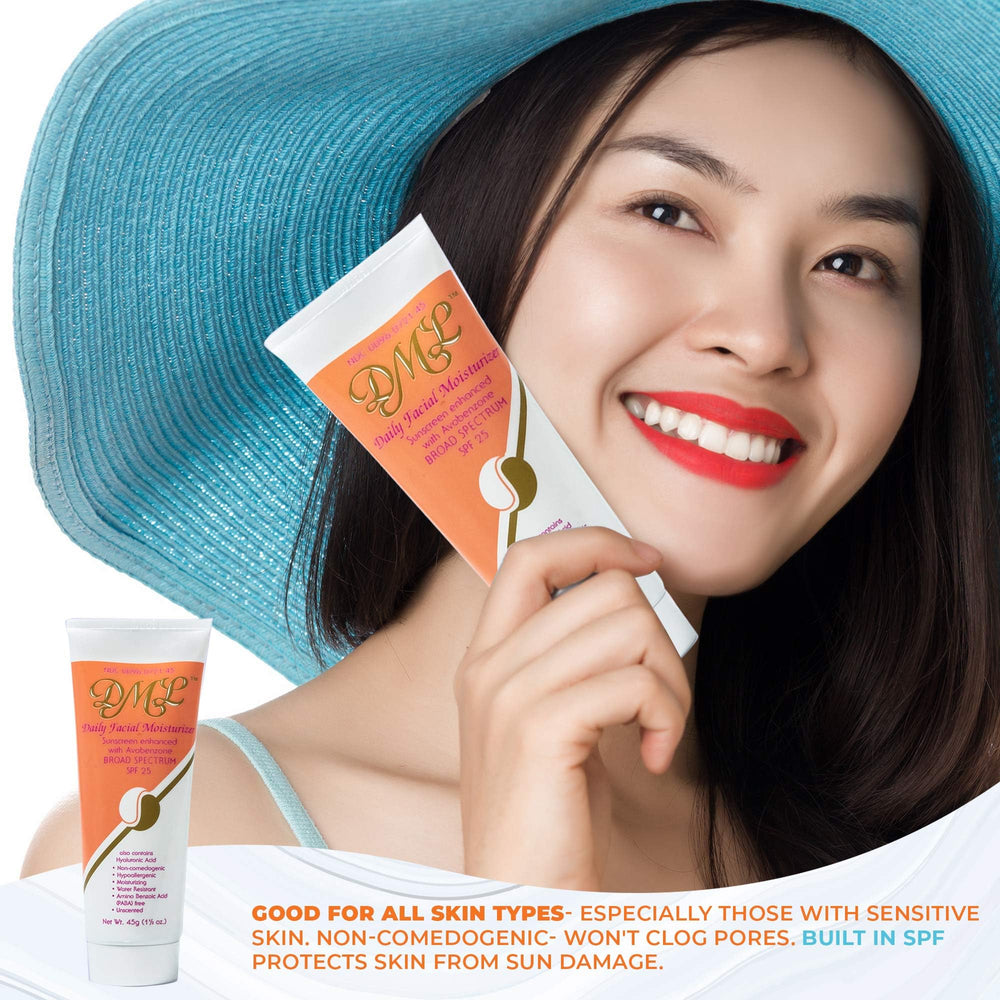 Close-up of DML Daily Moisturizer ingredients emphasizing hydration and barrier support