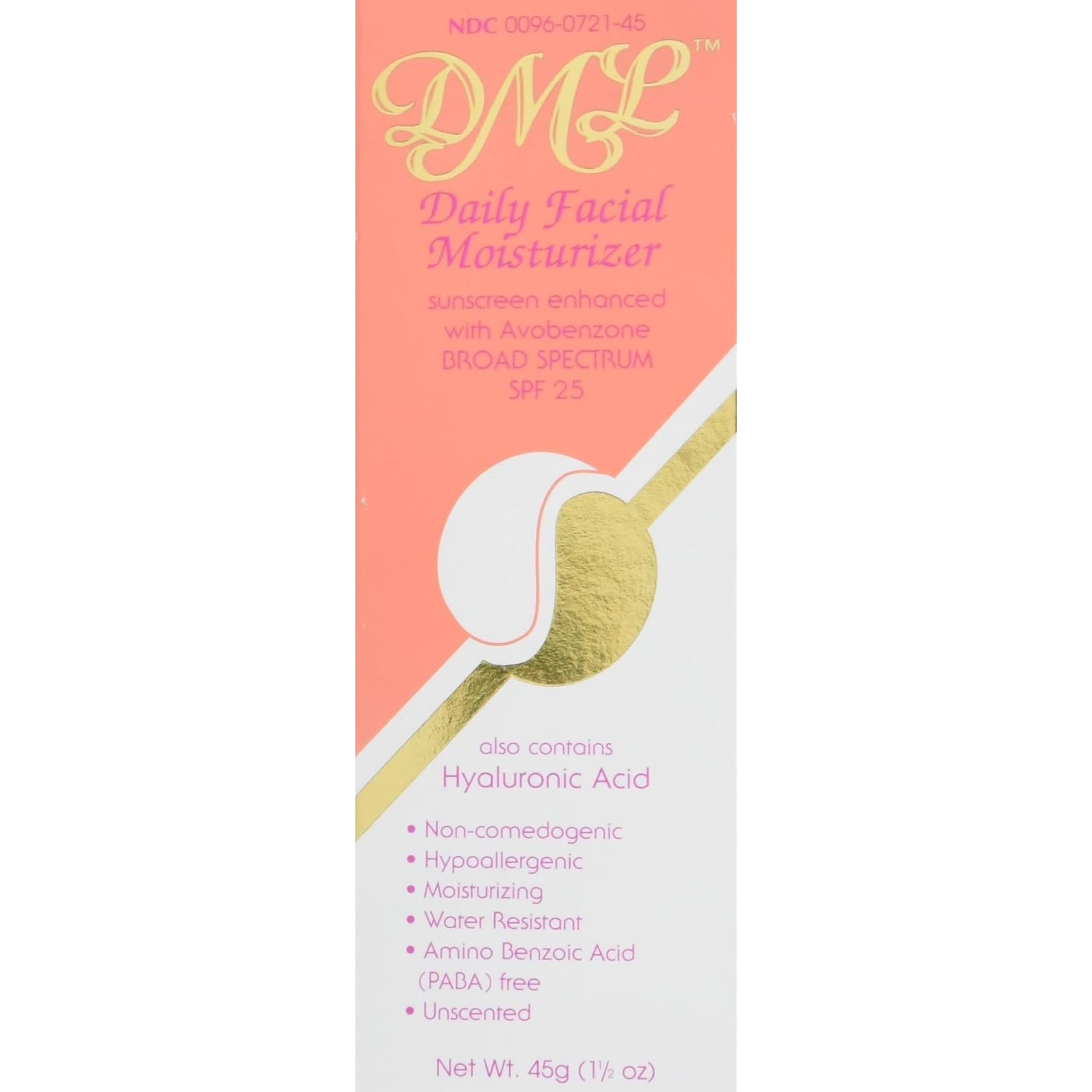 DML facial moisturizer SPF 25 front view bottle for daily protection