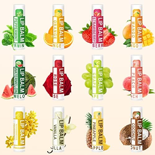 Assorted flavors lip balm set featuring 12 flavors for variety