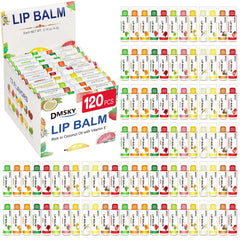 DMSKY lip balm 120-pack bulk display for easy gifting.