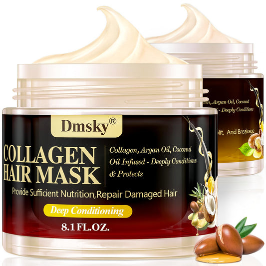 Dmsky 2-pack hair mask on shelf for easy home conditioning.