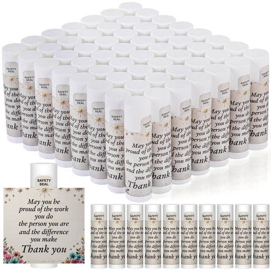 Dmsky Lip Balm bulk-pack label featuring a gratitude message for coworkers