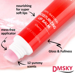 Dmsky lip gloss delivers a high-gloss shine with a transparent finish.