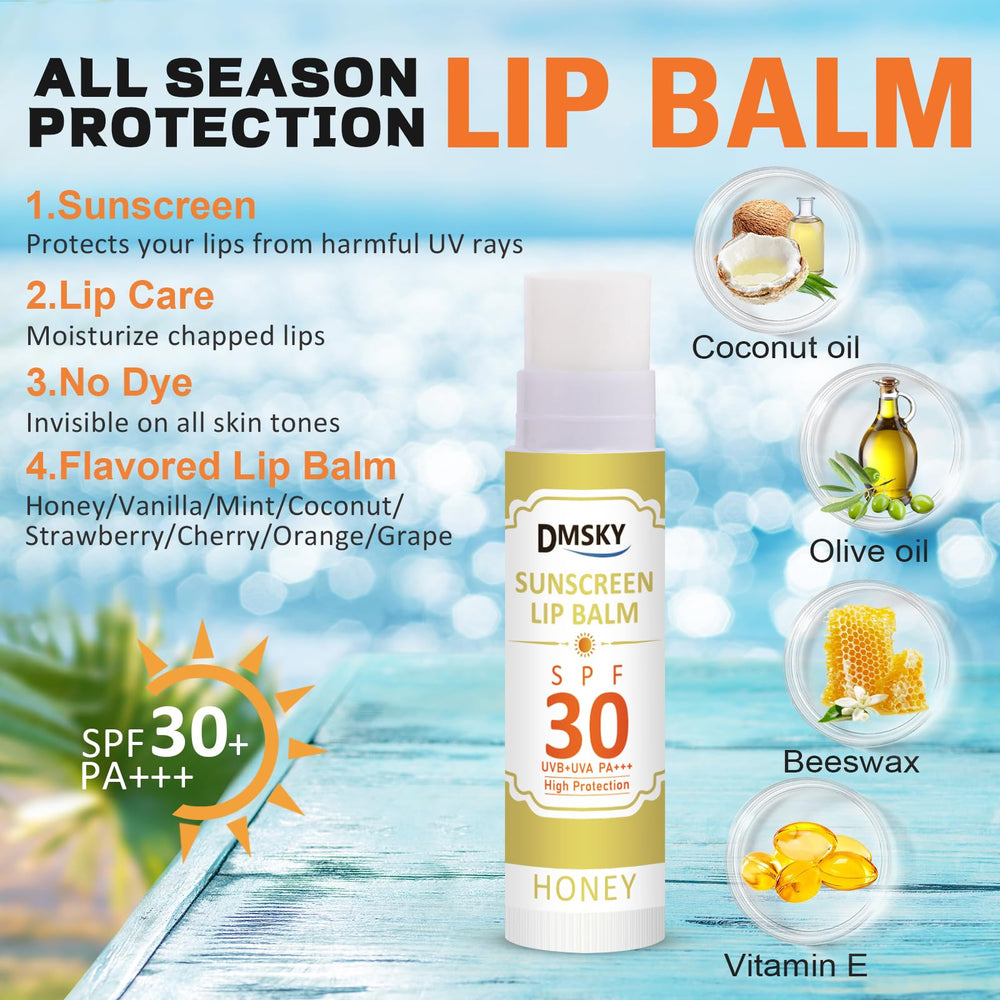 Dmsky coconut Vitamin E lip balm for moisturizing lip care.