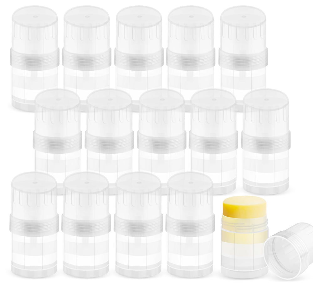 DMuuuDM 15-pack clear twist-up deodorant containers for clean, controlled application.