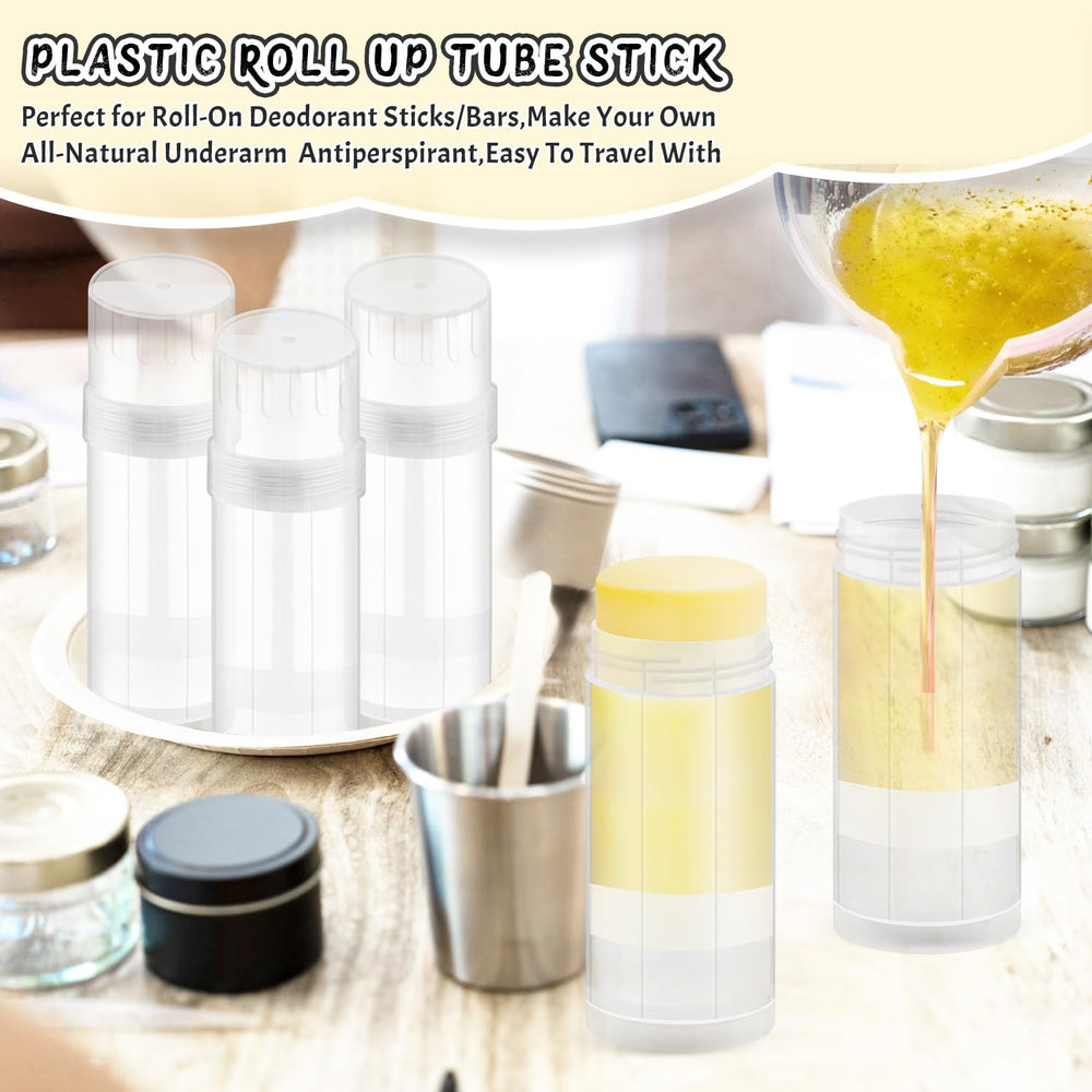 Pour deodorant mix into DMuuuDM tubes and twist up as it solidifies.