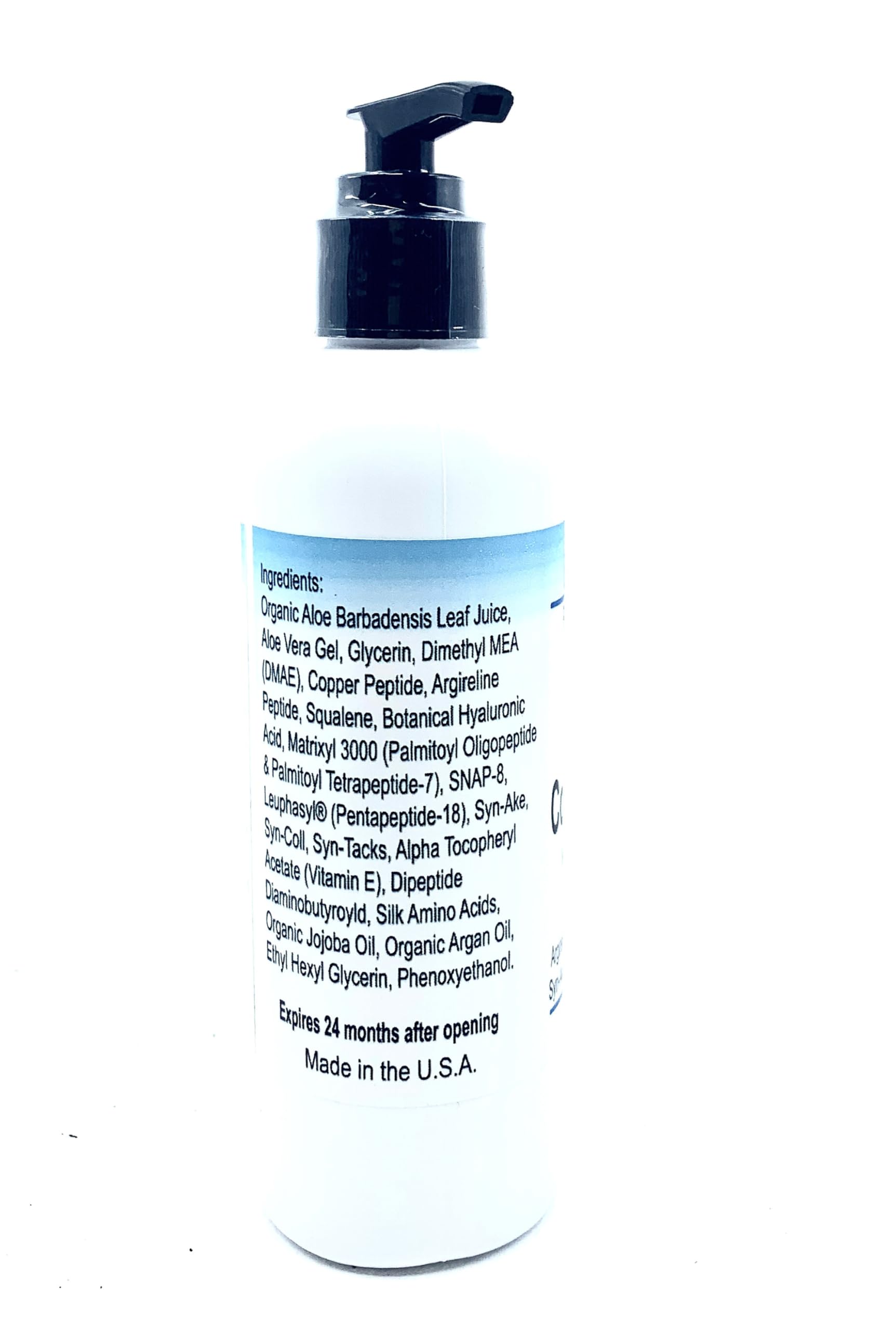 DNA CODE Copper Peptides Serum pump close-up suggesting daily firming and renewal