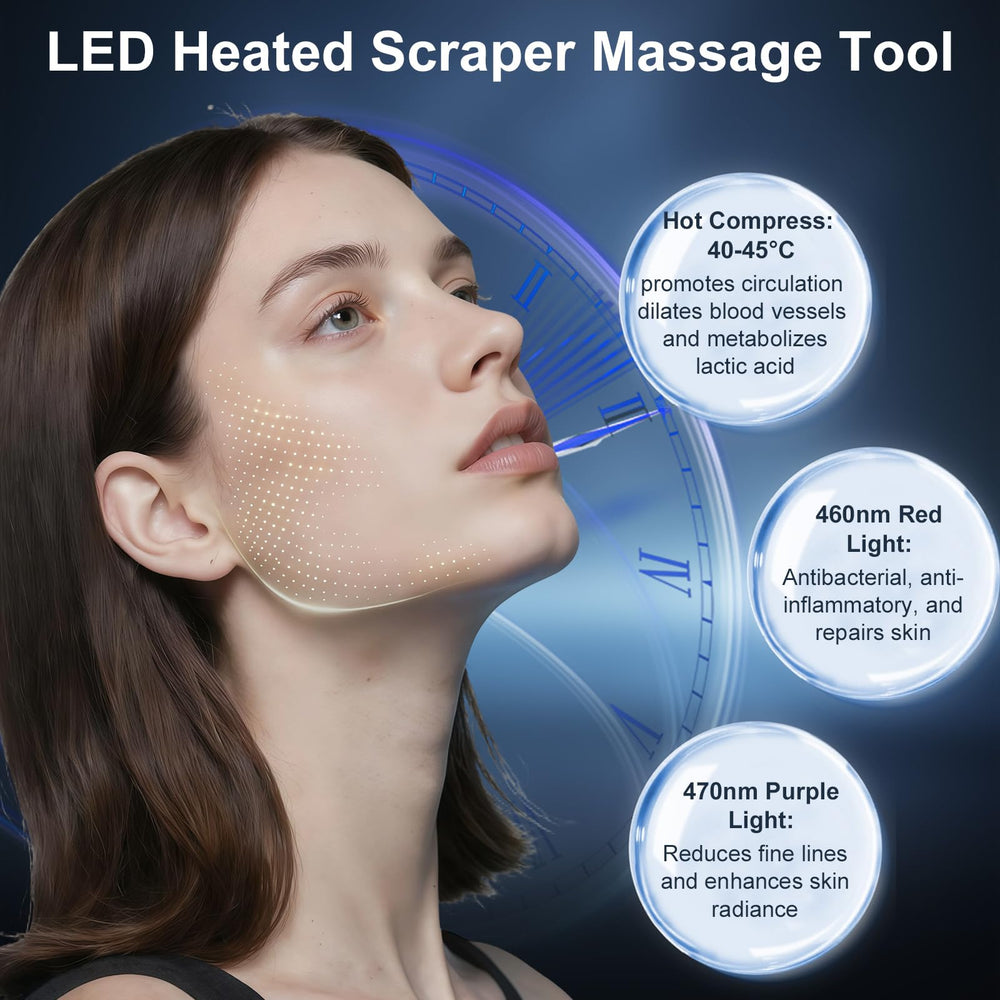 DOCEPERT heated muscle scraper tool on legs illustrates full-body self-care potential
