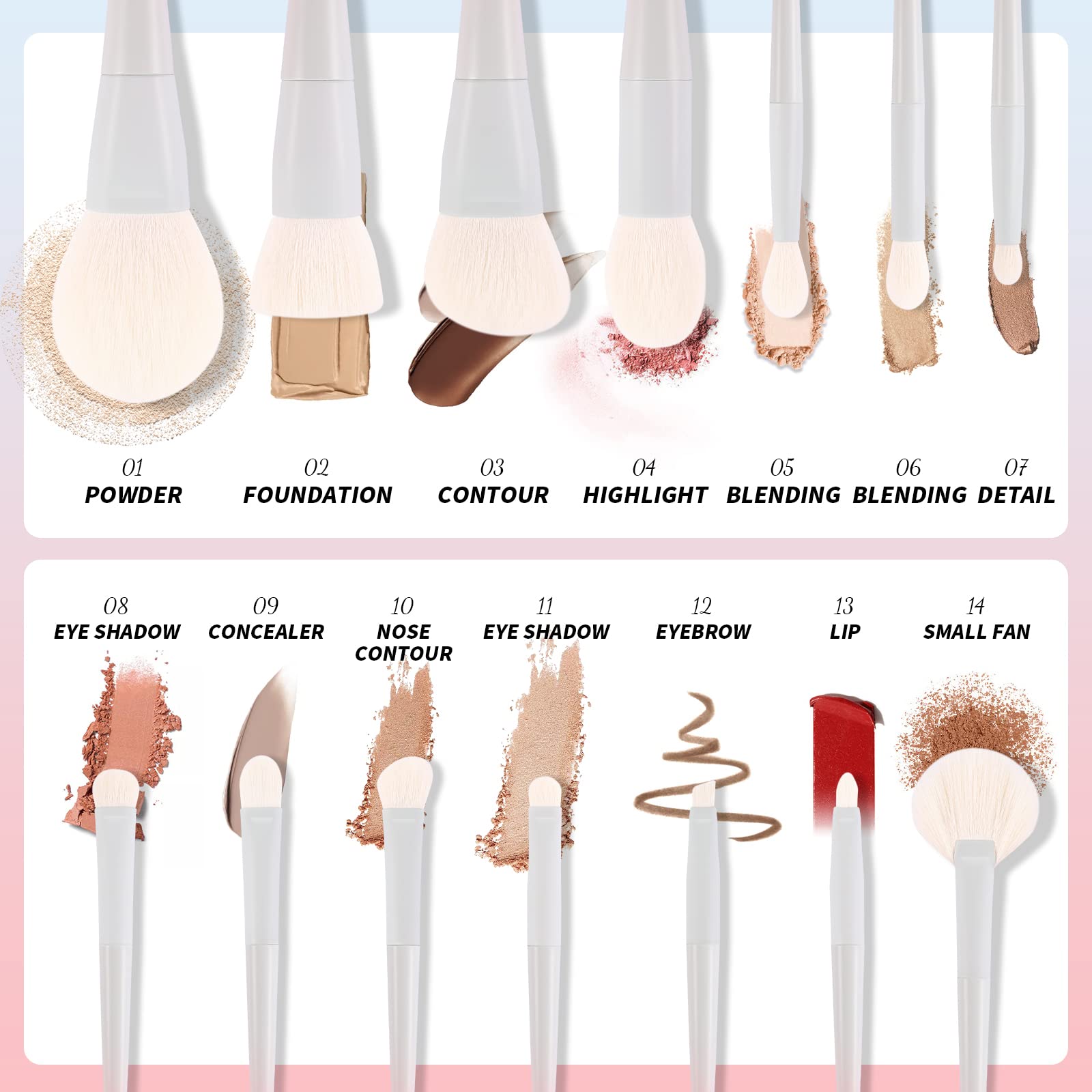Docolor eyeshadow blending brush facilitates seamless lid transitions