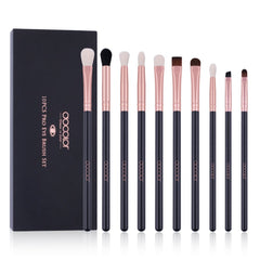 Docolor eyeshadow brush set in rose-gold black design for sleek makeup application