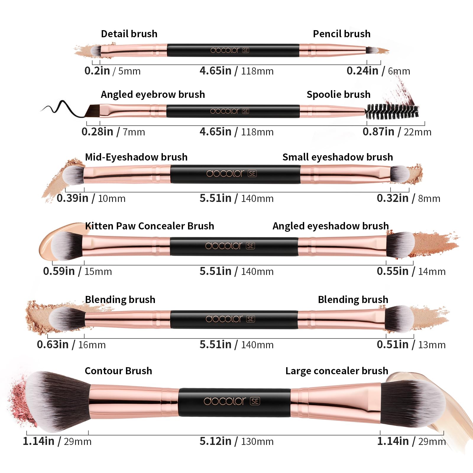 Docolor travel case keeps brushes organized and clean while traveling.