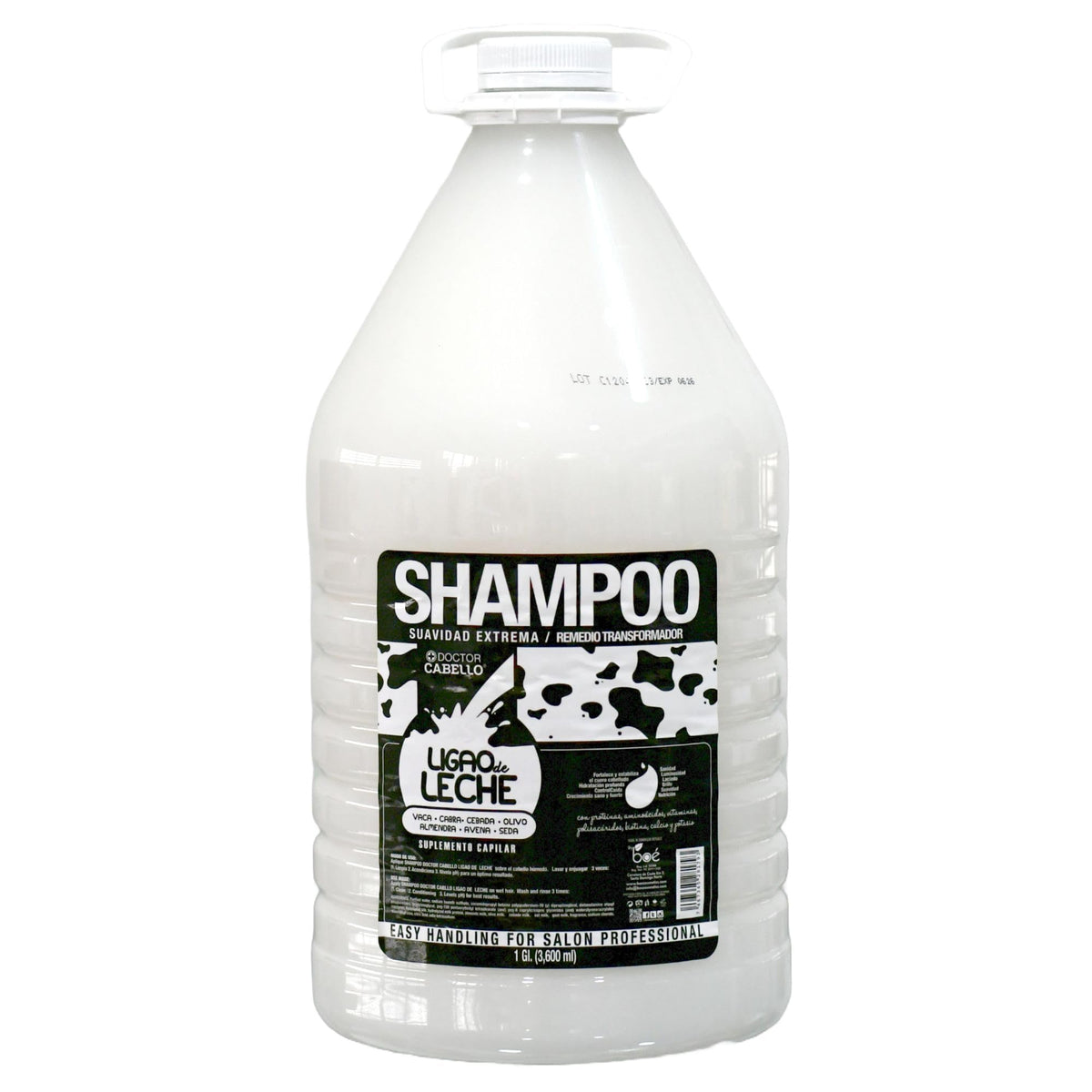 Doctor Cabello Ligao de Leche Shampoo bottle featuring milk protein formula for deep hydration