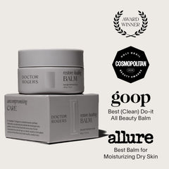 Doctor Rogers Restore Healing Balm lip-balm use demonstrates nourishing protection for dry lips.