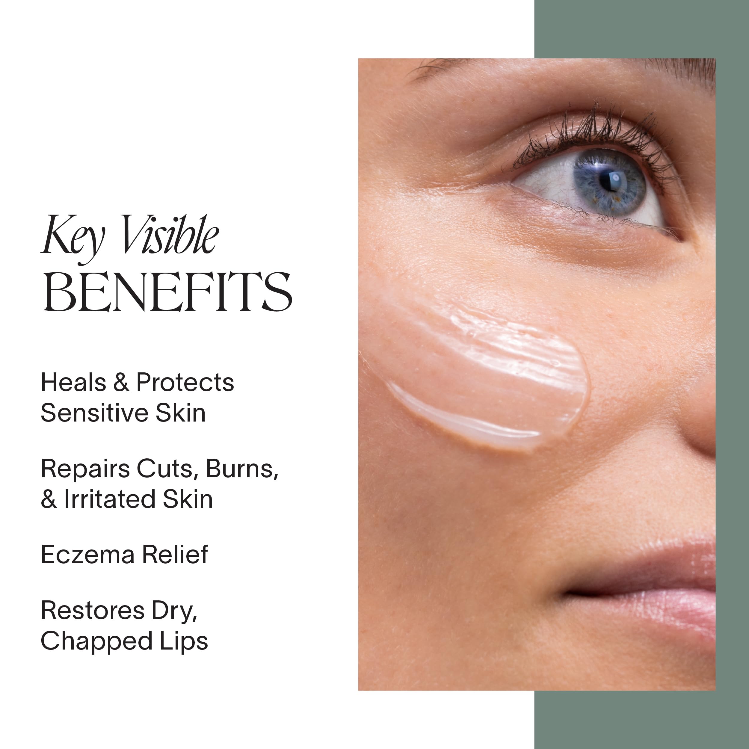 Doctor Rogers Restore Healing Balm texture closeup highlights smooth balm ideal for soothing dry patches.