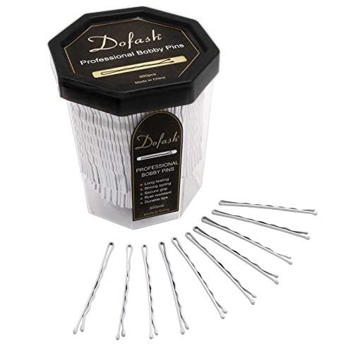 Dofash 5Waves silver bobby pins in octagon storage box for organized styling