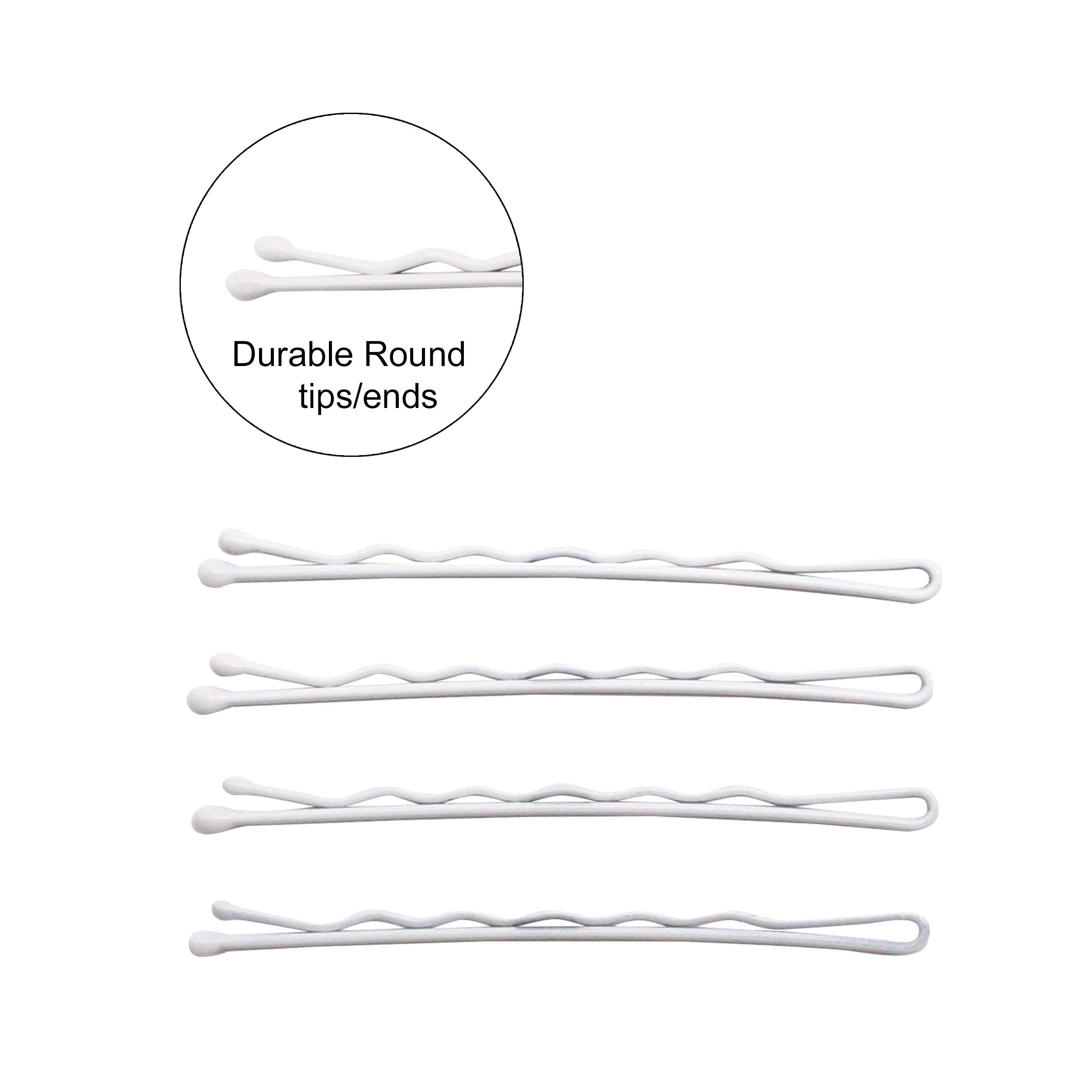 Dofash white bobby pins with smooth round tips for gentle styling