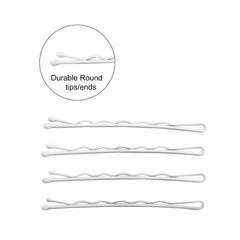 Dofash white bobby pins with smooth round tips for gentle styling