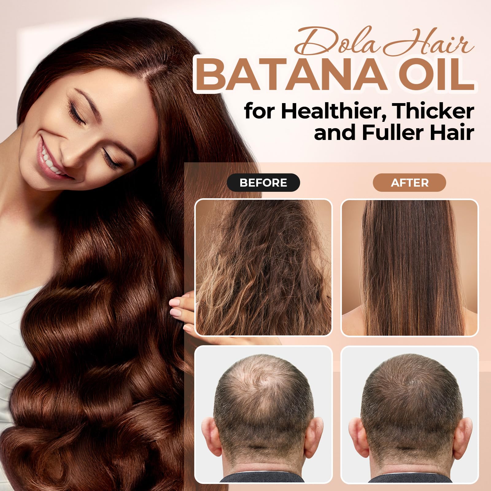 Dolahair Batana Oil leave-in application adds shine and manageability