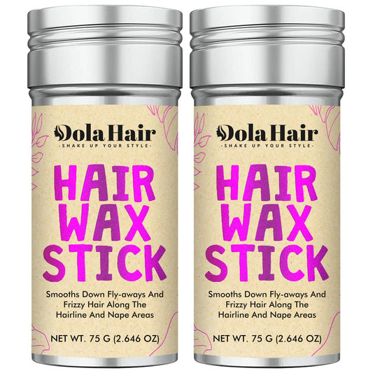 Dolahair Hair Wax Stick two-pack on display for quick flyaway control.