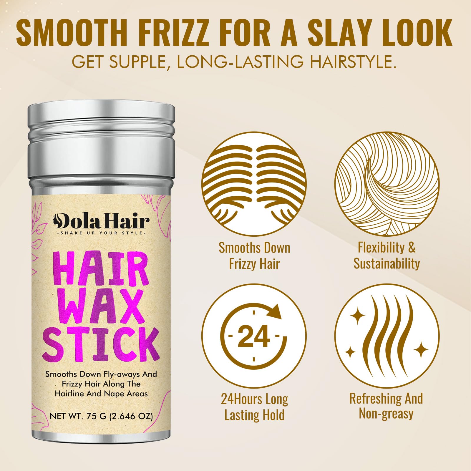 Dance-ready bun created with Dolahair Wax Stick.