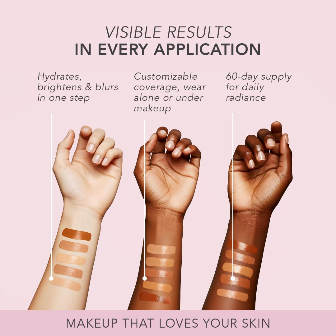 DOLL 10 NO TCE Liquid Filter packaging communicates vegan, clean makeup ethos.