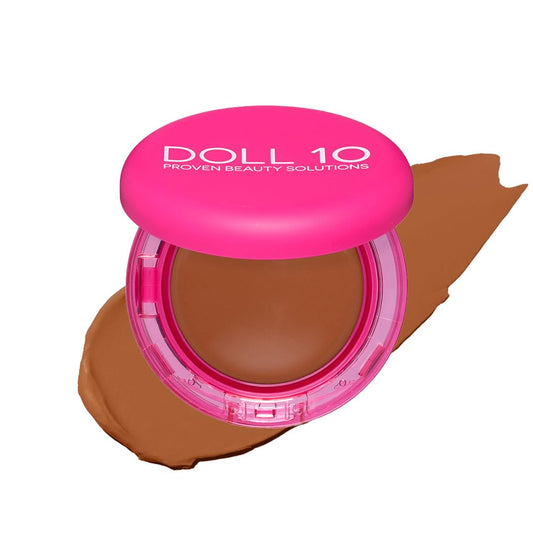 Doll 10 Peptide Bounce Balm Foundation Deep poured to reveal a smooth, blurred base