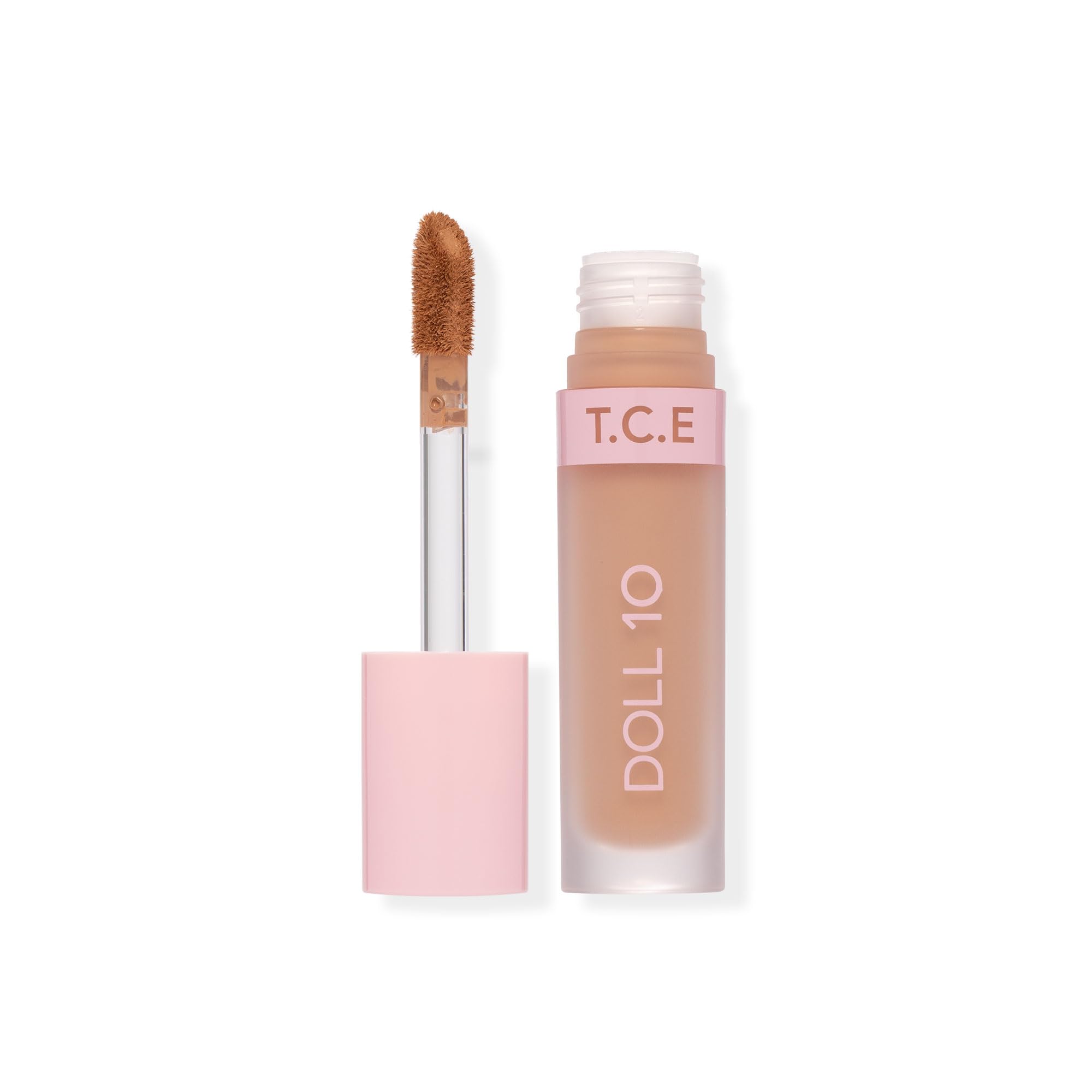 Doll 10 T.C.E concealer bottle and applicator for precise, seamless coverage
