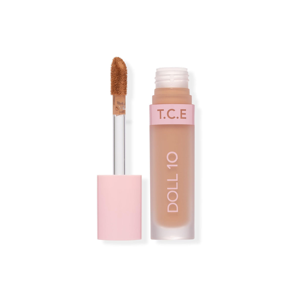 Doll 10 T.C.E concealer bottle and applicator for precise, seamless coverage