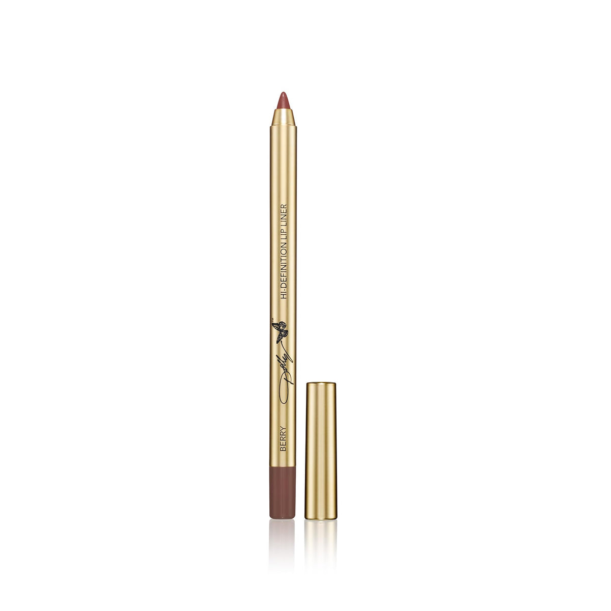 Dolly Beauty lip liner with butterfly emblem for precise definition and all-day wear.