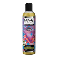 Dollylocks Clarifying Liquid Shampoo bottle with tea tree spearmint delivers a refreshing cleanse for scalp balance