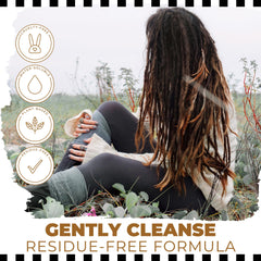 Dollylocks spray applied by hand for quick scalp cleanse between washes