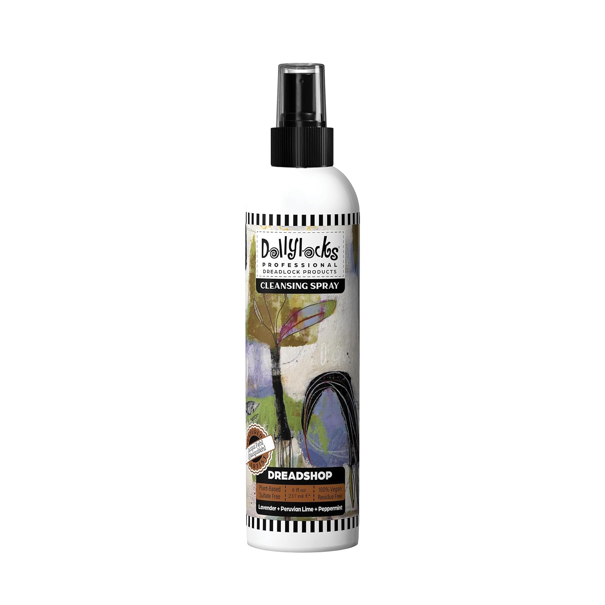Dollylocks cleansing rinse-free shampoo spray bottle ready for on-the-go refresh