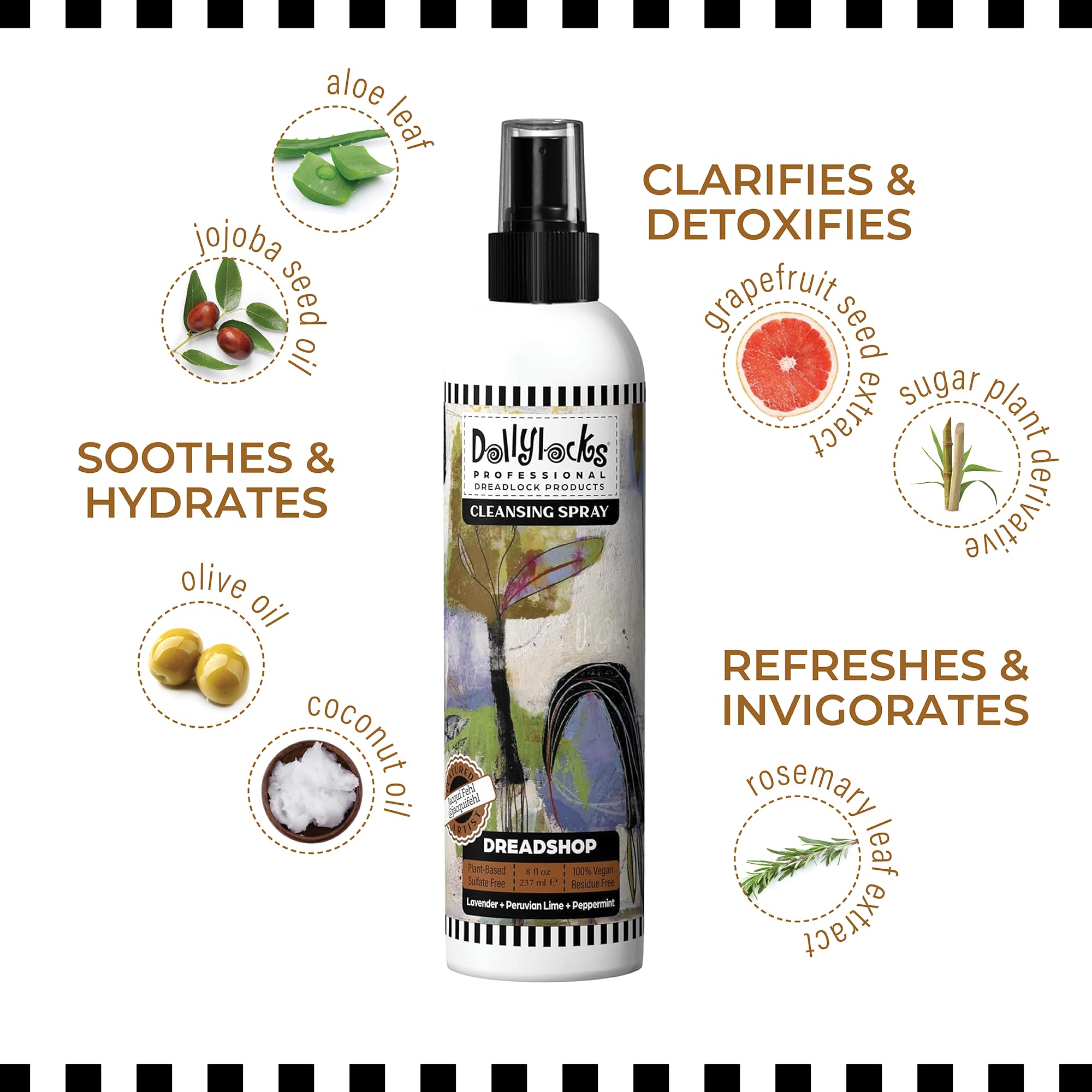 Dollylocks no-residue vegan formula leaves hair soft and clean
