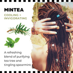 Dollylocks spray being applied to locs without weighing hair down