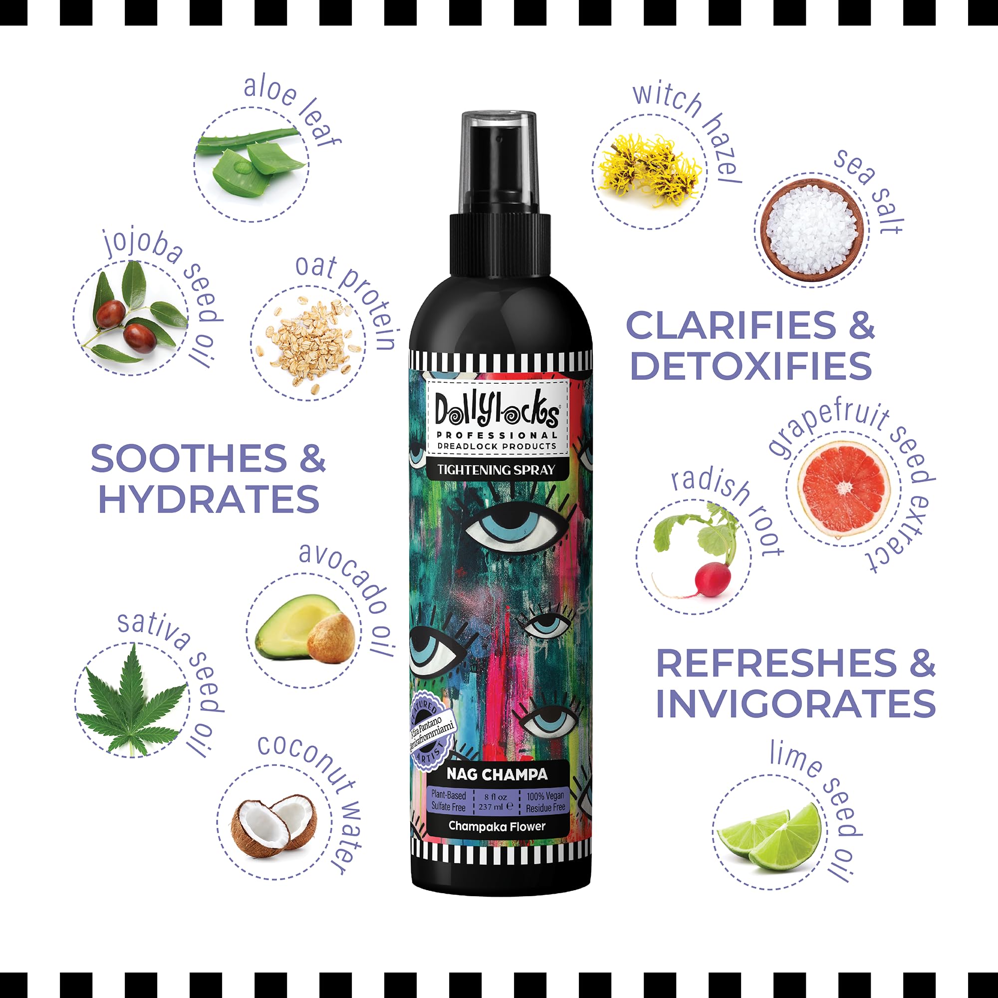 Dollylocks Sea Salt Texture Spray 8oz bottle for convenient, travel-friendly use.
