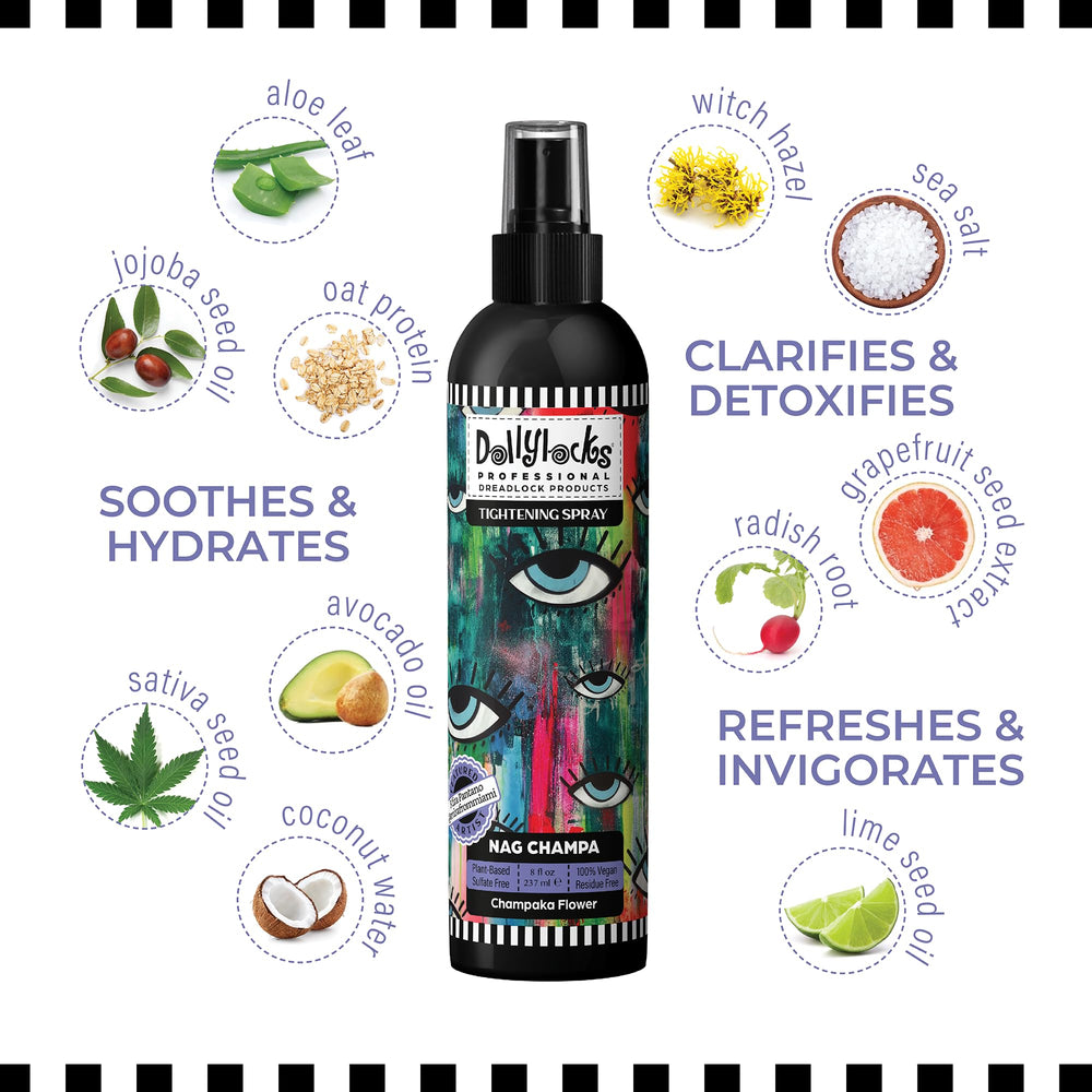 Dollylocks Sea Salt Texture Spray 8oz bottle for convenient, travel-friendly use.
