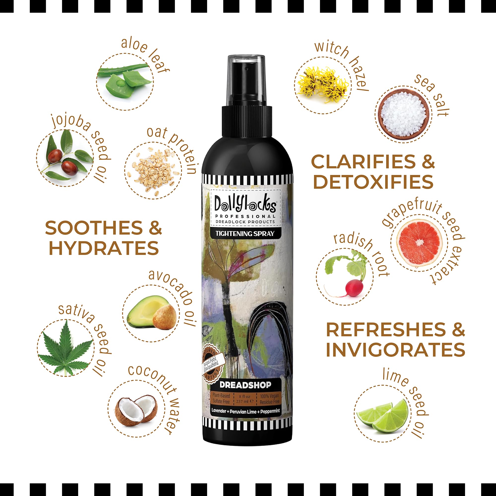 Dollylocks Sea Salt Texture Spray packaging highlighting recycled materials.