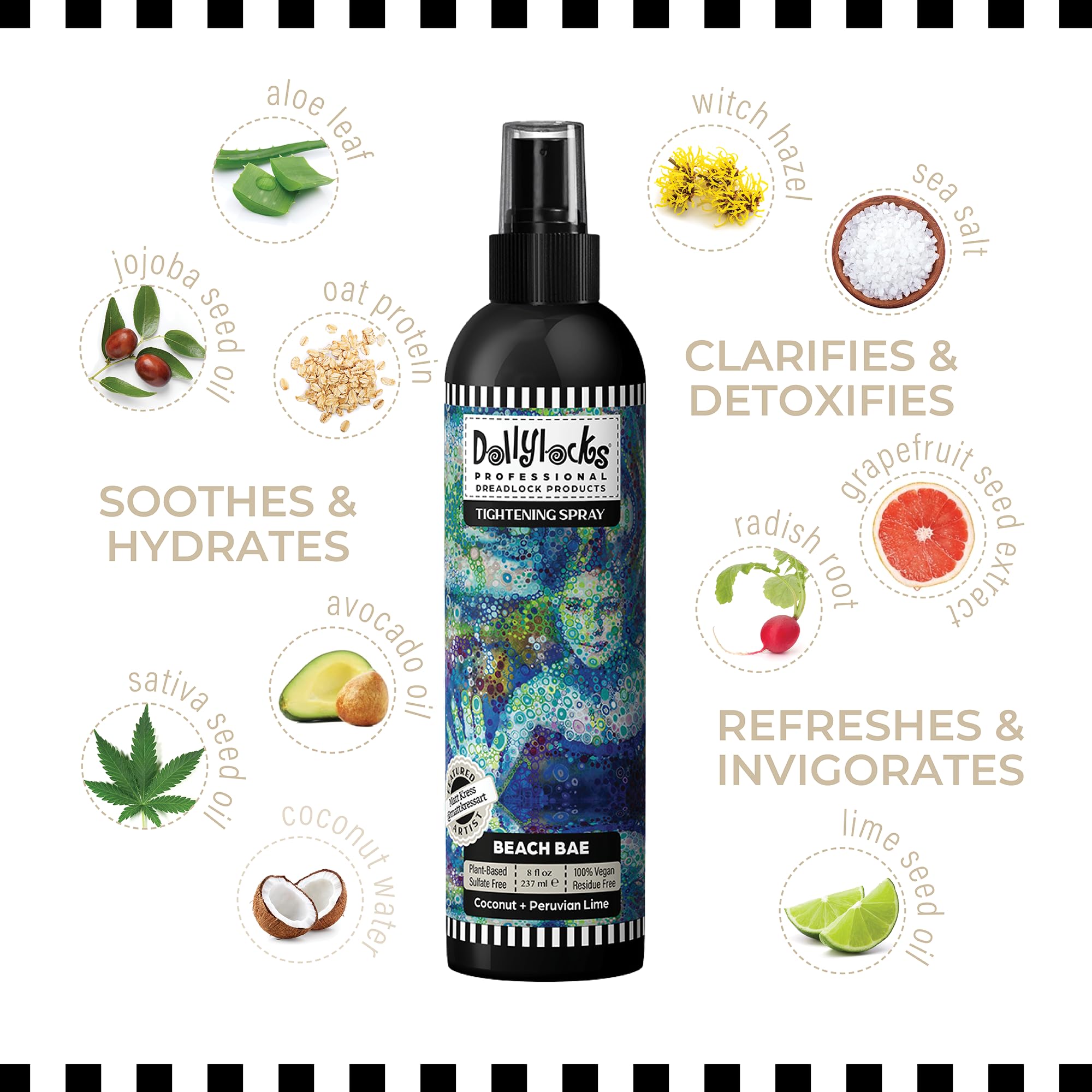 Dollylocks Sea Salt Texture Spray applied to braids and extensions