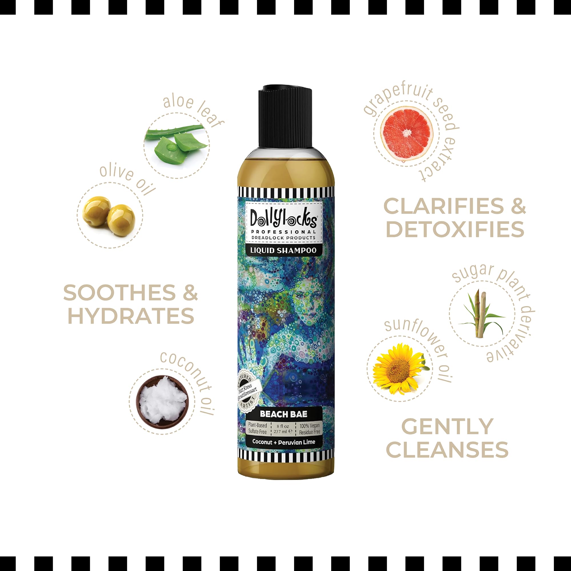 Dollylocks sustainable packaging with 70 percent recycled materials