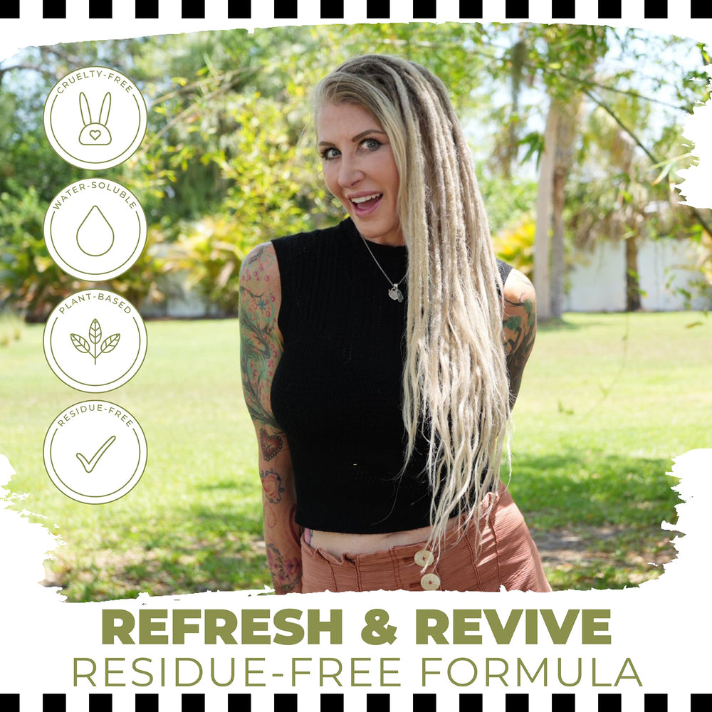Dollylocks spray mist releasing tea tree spearmint scent to refresh locs
